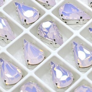 Страз в цапе 3018-135 капля (waterdrop), 13х8 мм, розовый опал