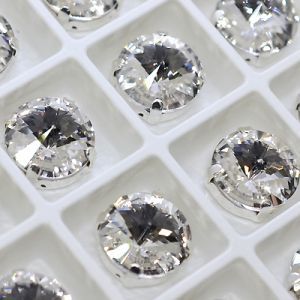 Страз в цапе 3019-101 риволи (waterdrop), 10 мм, 12 мм, прозрачный