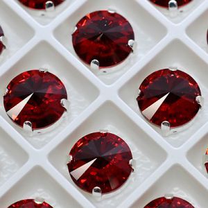 Страз в цапе 3019-104 риволи (waterdrop), 10 мм, 12 мм, красный