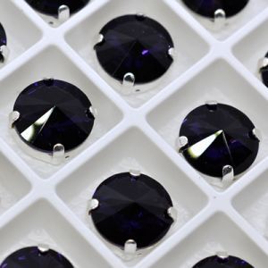 Страз в цапе 3019-119 риволи (waterdrop), 10 мм, 12 мм, пурпурный