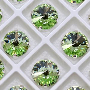 Страз в цапе 3019-125 риволи (waterdrop), 10 мм, 12 мм, хризолит