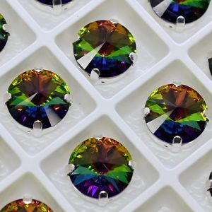 Страз в цапе 3019-129 риволи (waterdrop), 10 мм, 12 мм, радужный