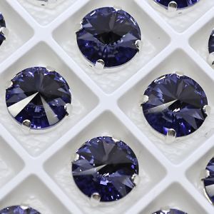 Страз в цапе 3019-133 риволи (waterdrop), 10 мм, 12 мм, танзанит
