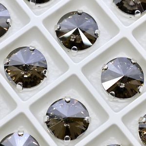 Страз в цапе 3019-150 риволи (waterdrop), 10 мм, 12 мм, серебристый