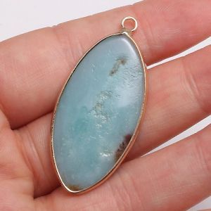 Кулон из натурального камня, листочек, 20x45 мм, Amazonite Кулон из натурального камня, листочек, 20x45 мм, Amazonite
