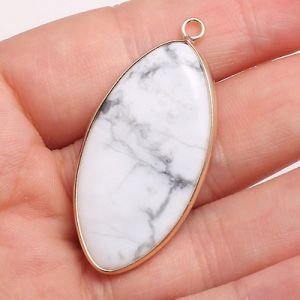 Кулон из натурального камня, листочек, 20x45 мм, White-Turquoise Кулон из натурального камня, листочек, 20x45 мм, White-Turquoise