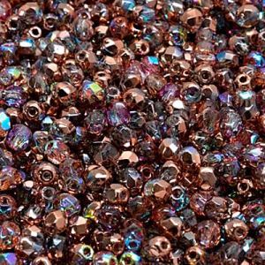 Бусины Fire Polished 3 мм, 00030-98533, Crystal Copper Rainbow