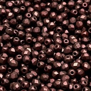 Бусины Fire Polished 3 мм, 02010-25036, Alabaster Pastel Dark Brown