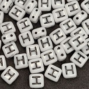 Бусина 2 Holes Square H, цвет чёрный, 6х6 мм Бусина 2 Holes Square H, цвет чёрный, 6х6 мм