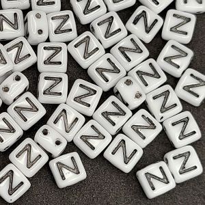 Бусина 2 Holes Square Z, цвет чёрный, 6х6 мм