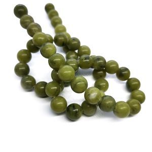 Бусины из камня на нити, 8 мм, серо-зелёные, k-8-05