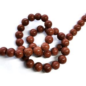 Бусины из камня на нити, 8 мм, золотисто-коричневые, авантюрин, k-8-29