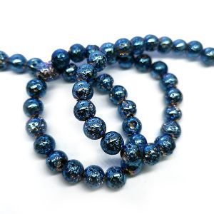Бусины из камня на нити, 6 мм, синие, k-6-35