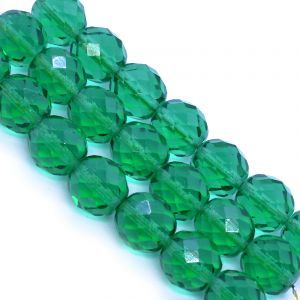 Бусины на нити, гранёные, зелёные