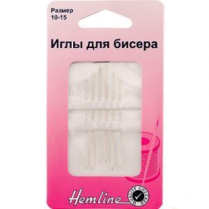 Иглы бисерные №10-15, 6 шт Hemline