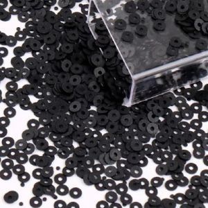 Пайетки плоские 0030, Black, (2 мм) Пайетки плоские 0030, Black, (2 мм)