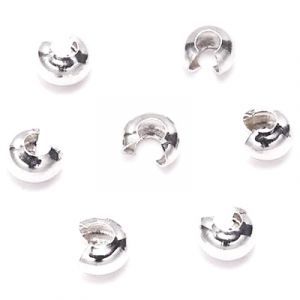 Обжимные бусины (кримпы), 3 мм, 4 мм, родий Обжимные бусины (кримпы), 3 мм, 4 мм, родий