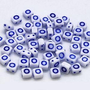 Бусина 2 Holes Square O, цвет синий, 6х6 мм Бусина 2 Holes Square O, цвет синий, 6х6 мм