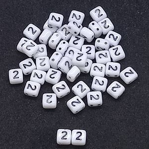 Бусина 2 Holes Square, цифра 2, цвет чёрный, 6х6 мм Бусина 2 Holes Square, цифра 2, цвет чёрный, 6х6 мм