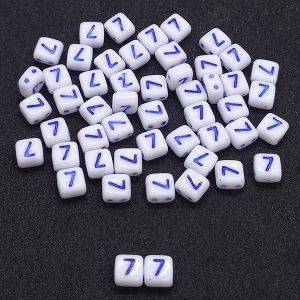 Бусина 2 Holes Square, цифра 7, цвет синий, 6х6 мм Бусина 2 Holes Square, цифра 7, цвет синий, 6х6 мм