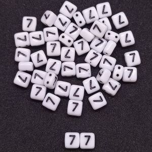 Бусина 2 Holes Square, цифра 7, цвет чёрный, 6х6 мм Бусина 2 Holes Square, цифра 7, цвет чёрный, 6х6 мм