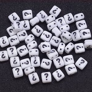 Бусина 2 Holes Square, ? знак, цвет чёрный, 6х6 мм Бусина 2 Holes Square, ? знак, цвет чёрный, 6х6 мм