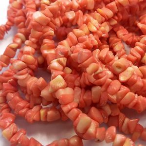 Бусины из камня коралл на нити 02-102 Бусины из камня коралл на нити 02-102