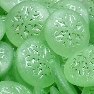 Кабошоны круглые со снежинкой, цвет салатовый, матовые Кабошоны круглые со снежинкой, цвет салатовый, матовые