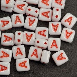 Бусина 2 Holes Square A, цвет красный, 6х6 мм Бусина 2 Holes Square A, цвет красный, 6х6 мм