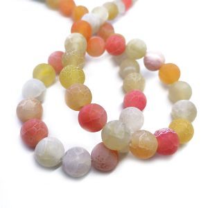 Бусины из камня на нити, 8 мм, жёлто-розовые, k-8-15