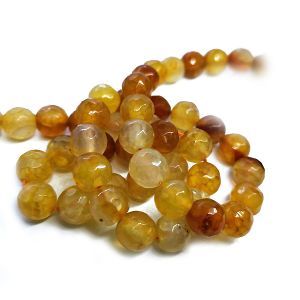 Бусины из камня на нити, 8 мм, жёлтые, гранёные, k-8-45