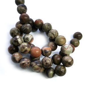 Бусины из камня на нити, 8 мм, бежево-коричневые, k-8-50