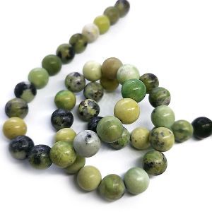 Бусины из камня на нити, 8 мм, серо-зелёны, k-8-54