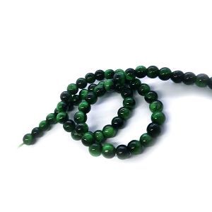Бусины из камня на нити, 6 мм, зелёные, k-6-08
