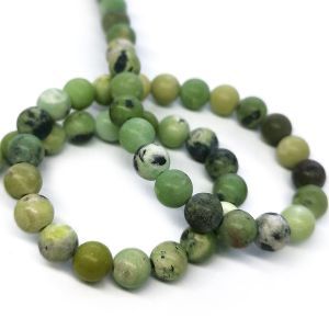 Бусины из камня на нити, 6 мм, серо-зелёные, k-6-20