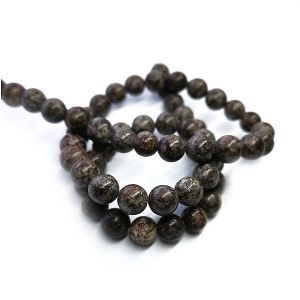 Бусины из камня на нити, 6 мм, бежево-коричневые, k-6-22