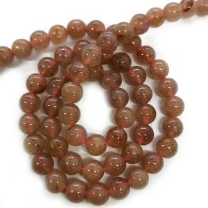 Бусины из камня на нити, 6 мм, розово-коричневые, k-6-25