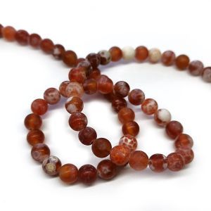 Бусины из камня на нити, 6 мм, кирпичные, k-6-37