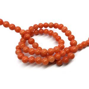 Бусины из камня на нити, 6 мм, оранжевые, k-6-39