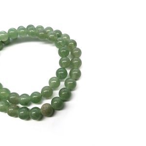 Бусины из камня на нити, 6 мм, зелёные, k-6-40
