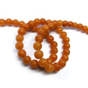 Бусины из камня на нити, 6 мм, оранжевые, k-6-41