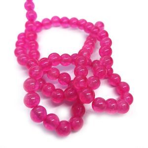 Бусины из камня на нити, 6 мм, розовые, k-6-67