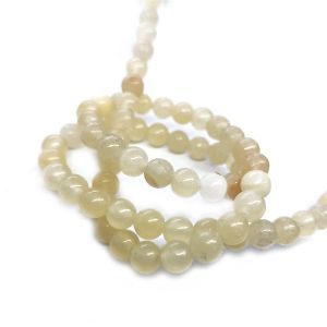 Бусины из камня на нити, 6 мм, серо-бежевые, k-6-72