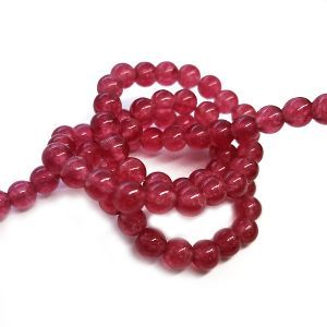 Бусины из камня на нити, 6 мм, розовые, k-6-75