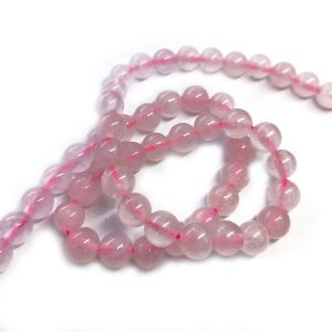 Бусины из камня на нити, 6 мм, светло-розовые, гранёные, k-6-76
