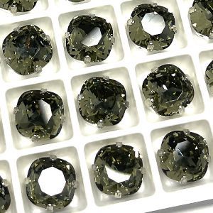 Страз в цапе подушечка 3010-102, 10х10 мм, Black Diamond