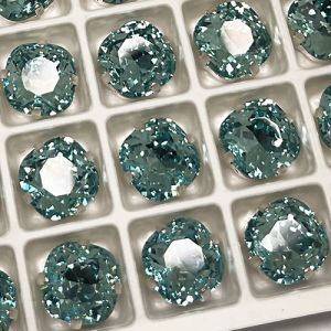 Страз в цапе подушечка 3010-126, 10х10 мм, Aquamarine