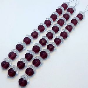 Бусины на нити 002 розовые/сиреневые