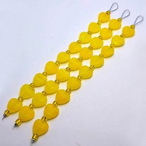 Бусины на нити 004 желтые/зеленые