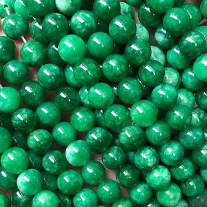 Бусины из камня на нити 8 мм, Green Chalcedony